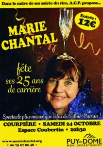 soirée du rire avec MARIE CHANTAL @ (63) COURPIERE espace Coubertin